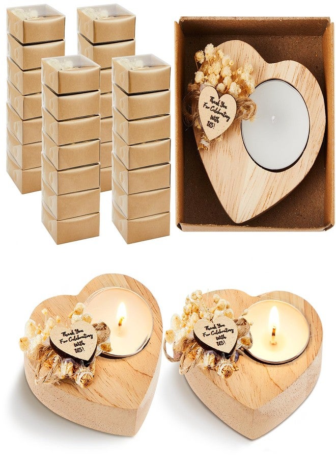 Otuuz 50 Pcs Bridal Shower Favors Candles Rustic Wedding for Guests Party Souvenirs Wooden Centerpiece Tables Thanksgiving (Natural Color) - Image 1